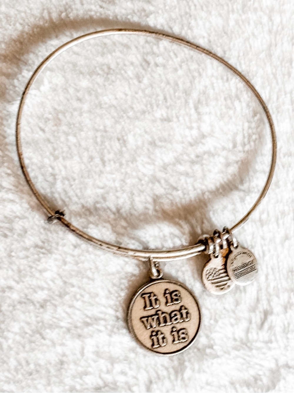RETIRED! Alex and Ani 'It Is What It Is' Charm Bangle Bracelet - Silver